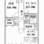 コンツェルトスクエアガーデン　専有面積67.41㎡。2LDKの間取りです。(間取)