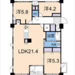 アーバンフォルム光町公園　専有面積83.14㎡。3LDKの間取りです。