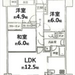 コンツェルトパーク矢野駅前　専有面積67.54㎡。3LDKの間取りです。(間取)