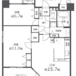 専有面積71.31㎡。2LDKの間取りです。(間取)