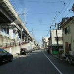 中区西白島町土地　現地前面道路