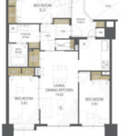 クレアガーデン高須A棟　専有面積72.04㎡。3LDKの間取りです。(間取)