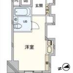 チサンマンション広島　専有面積14.51㎡。ワンルームの間取りです。