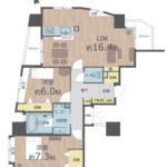 ダイアパレス鶴見橋　専有面積68.44.㎡。2LDKの間取りです。(間取)