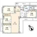 ペルル戸坂　専有面積86.28㎡。4LDKの間取りです。