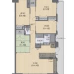 ヴェルディ坂ベイテラス・イースト　専有面積81.19㎡　東南角住戸の４LDKです。(間取)