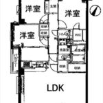 平野町パークホームズ　専有面積80.21㎡。3LDK+WICの間取りです。
