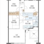 ハウスバーンフリート光町　専有面積75.62㎡。3LDK+WICの間取りです。